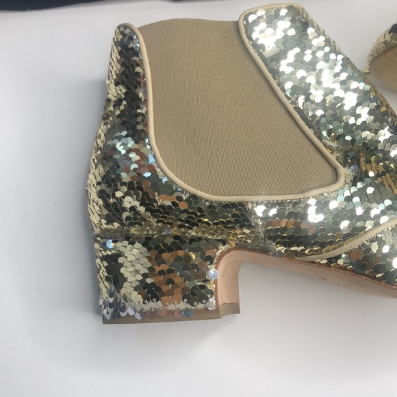 NIB Laurence Dacade Gold and silver Sequin booties - Picture 4 of 11
